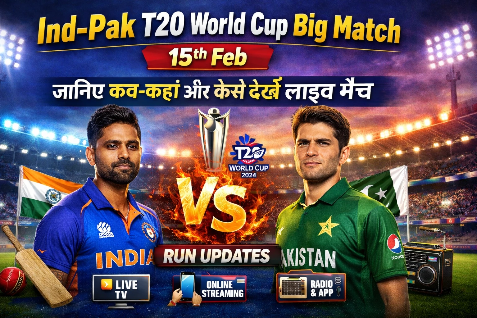 Ind-Pak T20 World Cup Big Match 15th Feb