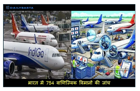 भारत में 754 वाणिज्यिक विमानों की जांच में लगभग 50% विमानो में पाई गई तकनीकी खामियां