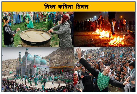 विश्व कविता दिवस - नौरोज़ (Nowruz) का मिलन साहित्य वसंत और नई शुरुआत का उत्सव