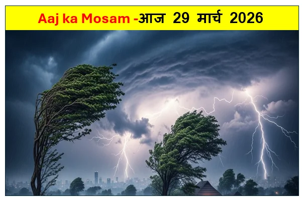 Aaj ka Mosam -आज 29 मार्च 2026 संपूर्ण भारत के मौसम का IMD द्वारा पूर्वानुमान