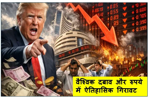 वैश्विक दबाव और रुपये में ऐतिहासिक गिरावट से डोमेस्टिक मार्केट बेहाल - सेंसेक्स और निफ्टी में भारी उतार-चढ़ाव
