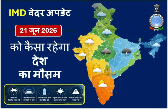 IMD वेदर अपडेट : 21 जून 2026