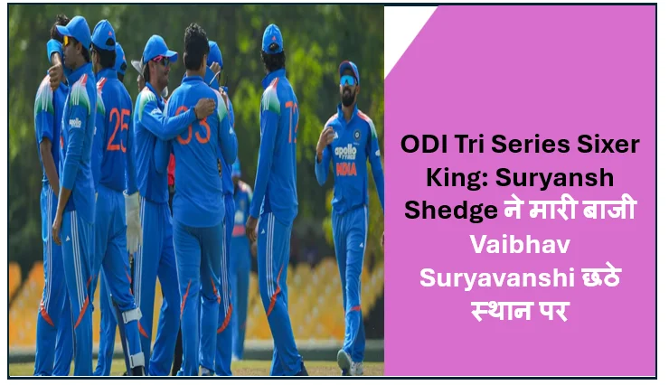 ODI Tri Series Sixer King: Suryansh Shedge ने मारी बाजी Vaibhav Suryavanshi छठे स्थान पर